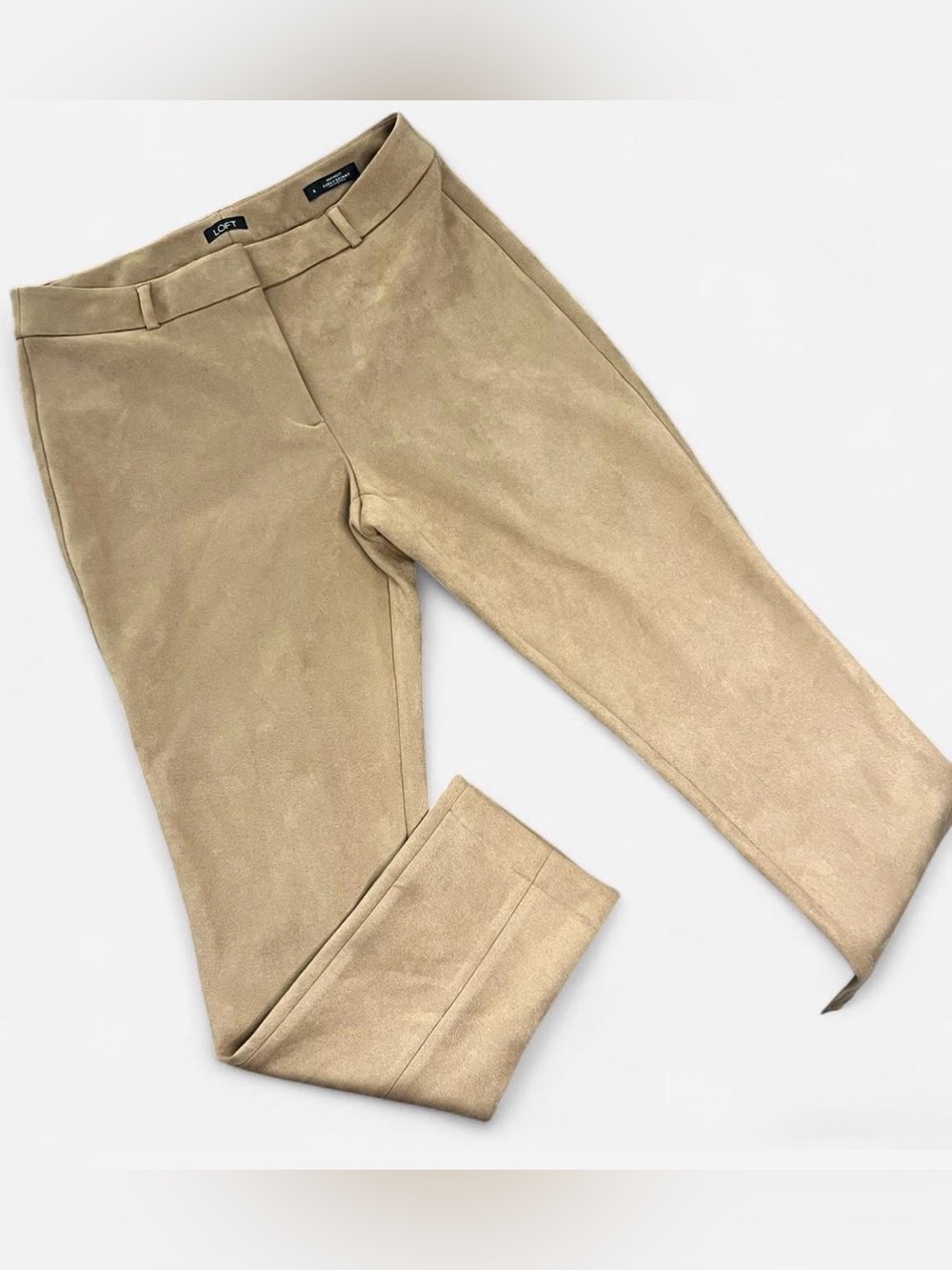 LOFT Women's beige faux suede Slim Pants Size 8